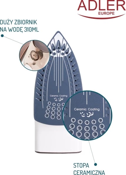 Hekur Adler AD 5030 3000 W taban qeramik depo uji 310 ml avull vertikal