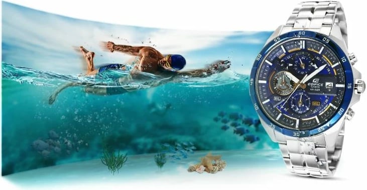 Orë dore për meshkuj Casio, silver-blue