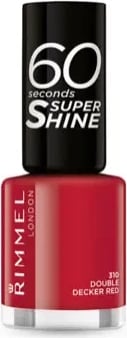 Llak për thonj Rimmel London 60 Seconds Super Shine 310 Double Decker Red