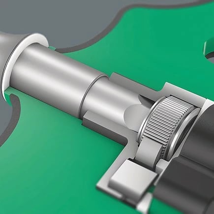 Ratcheter dore Wera 1/4" me Rapidaptor, e zezë/gjelbër
