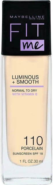 Fondatinë për femra Maybelline Fit Me Luminous + Smooth 110 Porcelain 30ml