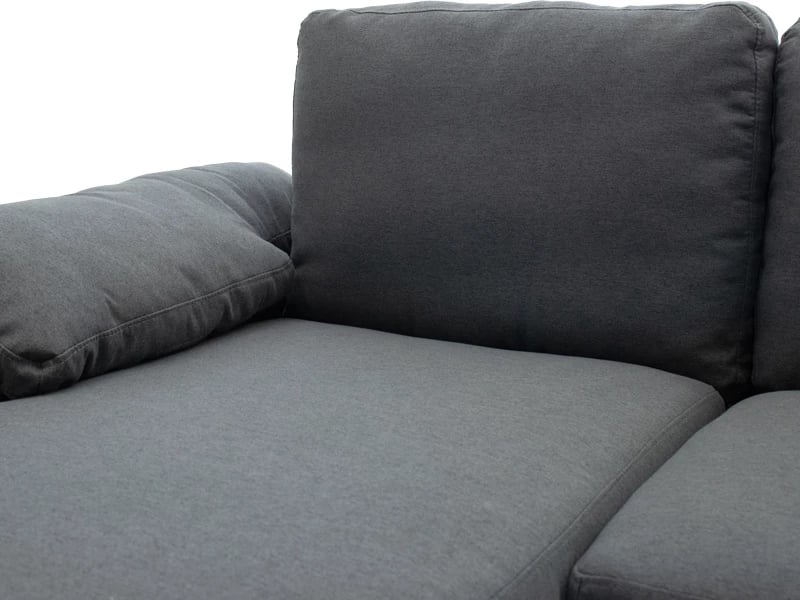 Këndare Cohen me kënd të djathtë, material tekstili, ngjyrë gri e errët, këmbë metalike të zeza, 240x159x83cm