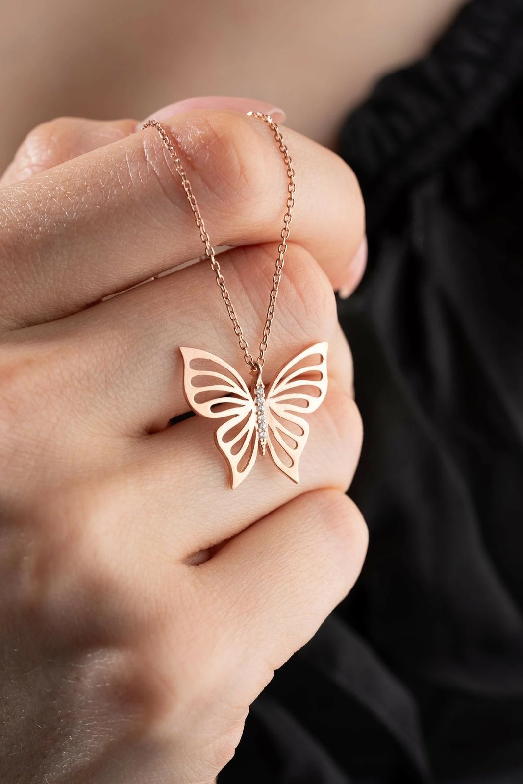 Varëse argjendi e hollë, ngjyrë rozë, flutur, Jumeon, NRZ999604