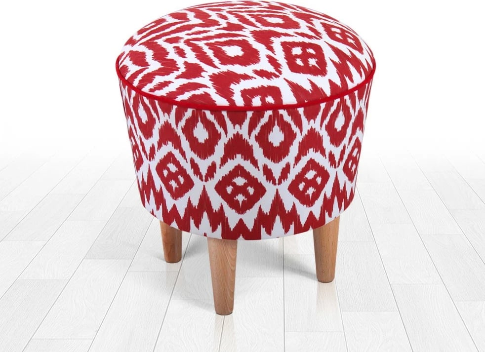 Puf bohem, ngjyrë e kuqe dhe e bardhë, Atelier del Sofa, Cor