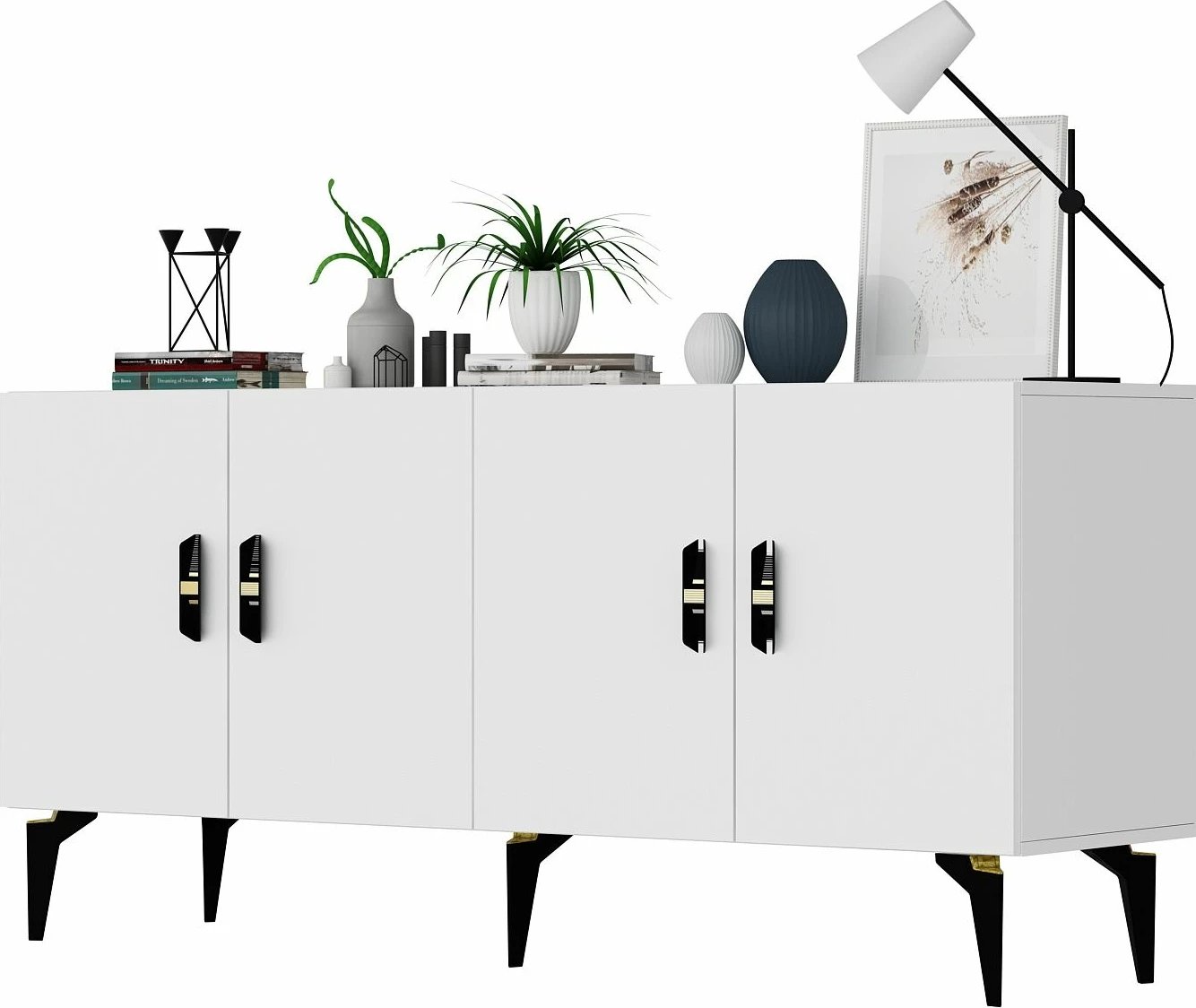 Konsol Skye Decor, ngjyrë e bardhë, Plus