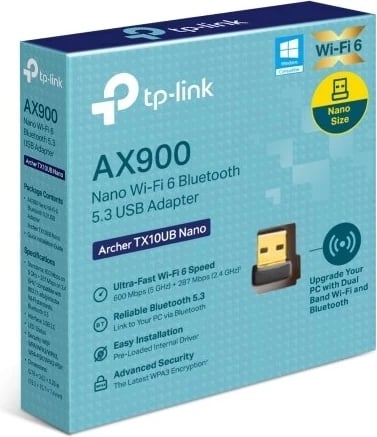 Kartë rrjeti USB TP-Link Archer TX10UB Nano, 600 Mbit/s, E zezë