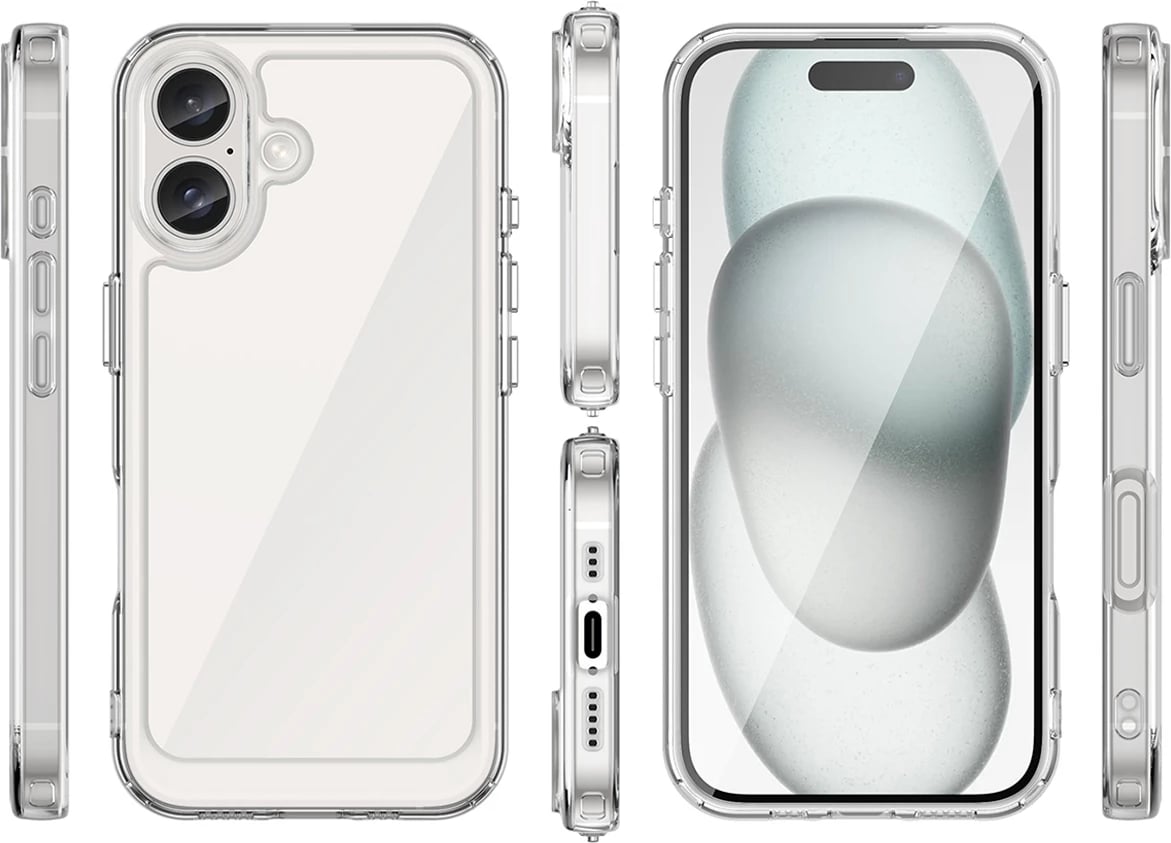 Mbështjellës Hurtel Outer Space Case për iPhone 16, transparent