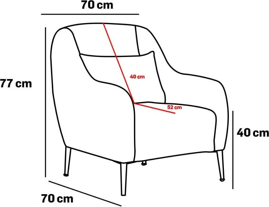Karrige një vendëshe Simena, ngjyrë gri, Atelier del Sofa