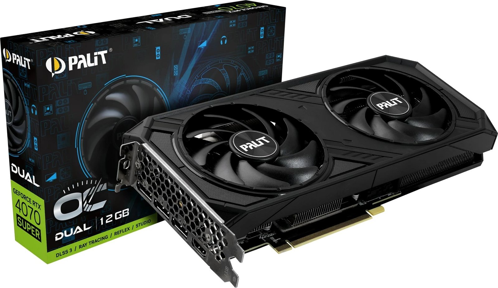 Kartelë grafike Palit NED407SS19K9-1043D, NVIDIA GeForce RTX 4070 SUPER, 12 GB, GDDR6X, E zezë