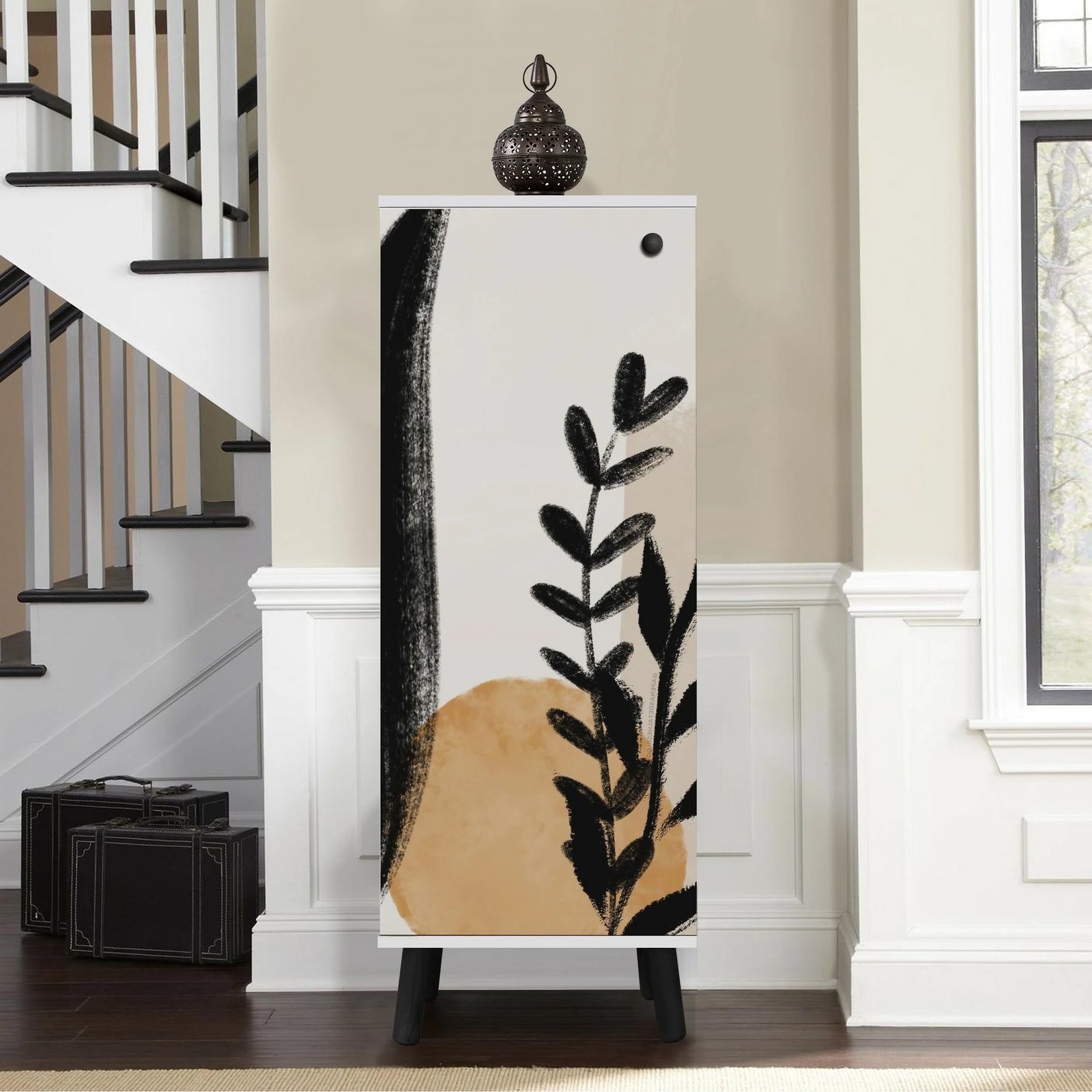 Dollap këpucësh Skye Decor, Vegas, SB 967, i bardhë e zi