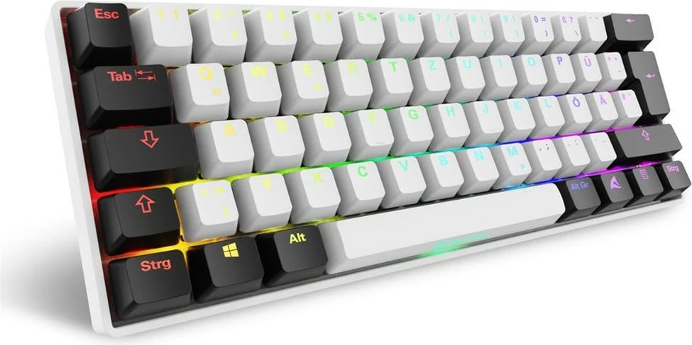 Tastierë gaming Sharkoon Skiller SGK50S4 Gen2, RGB, bardhë-verdhë