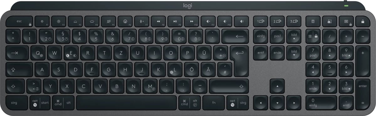 Tastierë, Logitech, MX Keys S 920-011565, layout gjerman (GER) me tastierë numerike, e zezë