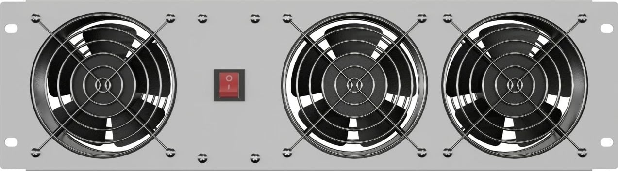 Panel ventilimi rack 19", Lanberg AK-1506-S, 3U, 3 ventilatorë, 50 W, 230V, kabllo 2 m, gri RAL 7035