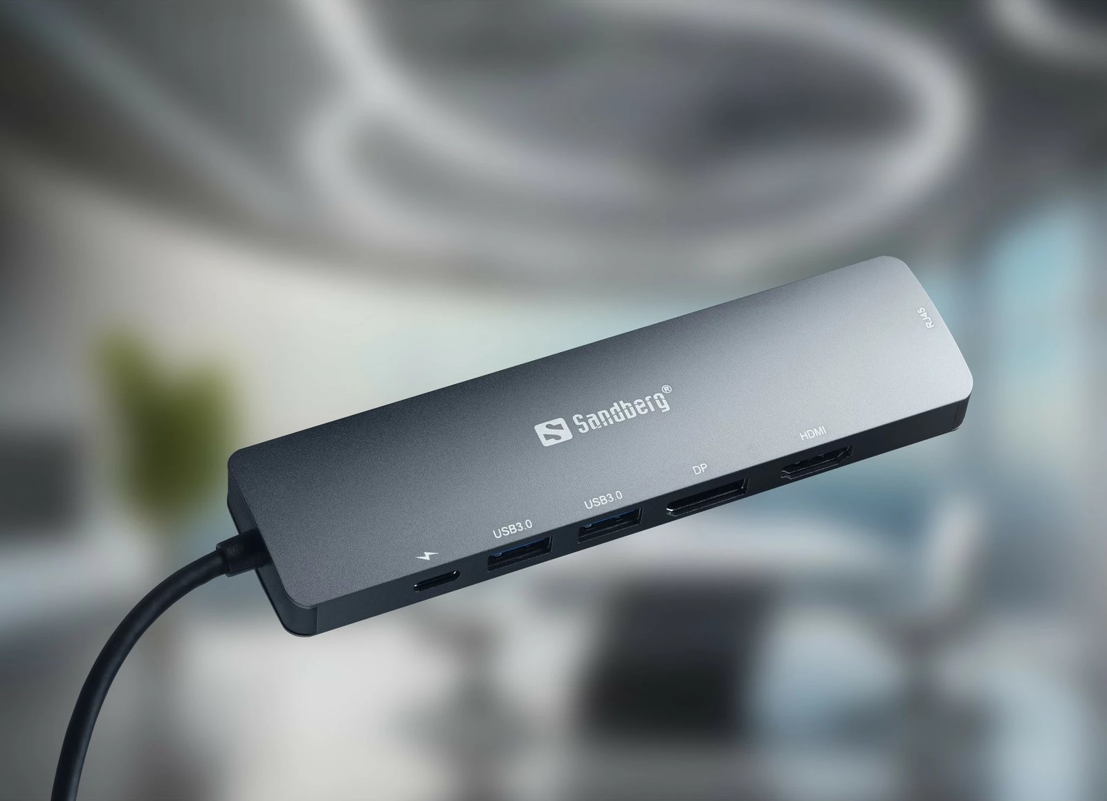Dock USB-C Sandberg, 8K, 100 W, Gri