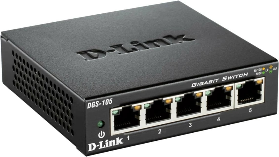 Switch D-Link DGS-105/E, 5 porta Gigabit, metalik