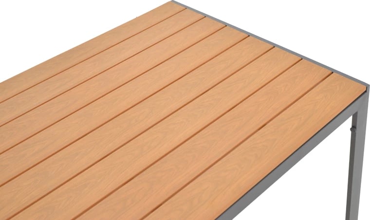 Tavolinë me karrige, 5 pjesë, alumini anthracite dhe dru natyral, 140x80x72.5cm