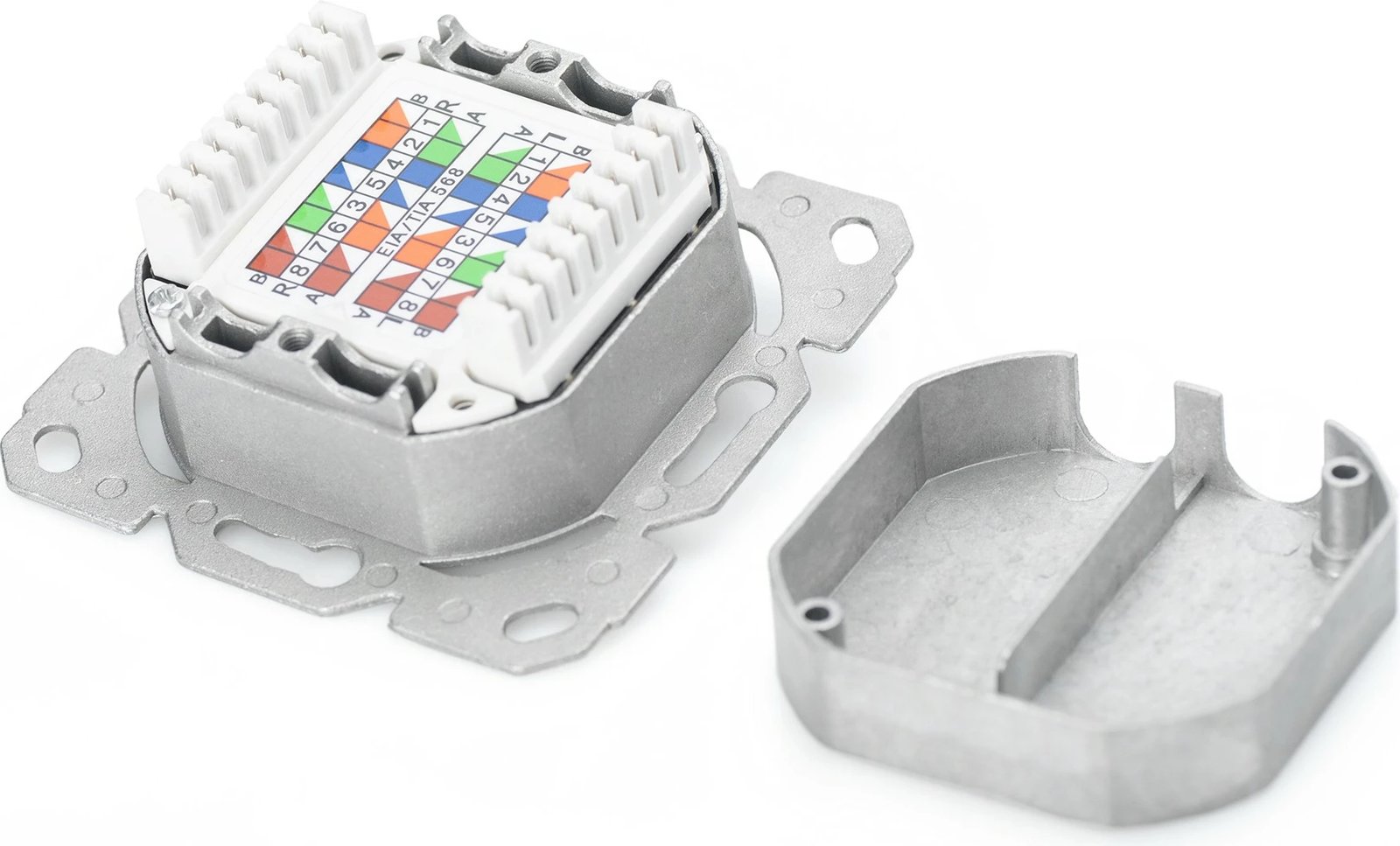 Prizë rrjeti Digitus Cat6a 2xRJ45, e bardhë, Unterputz