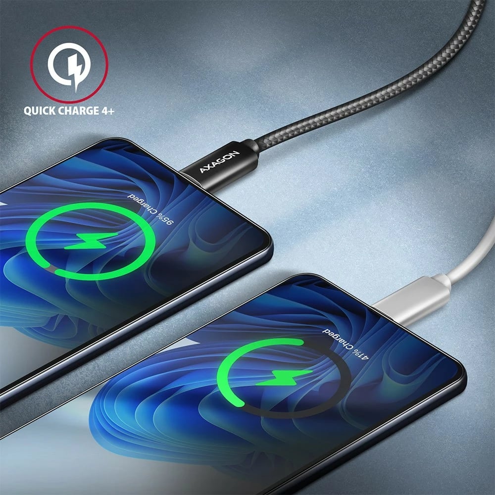 Kabllo USB-C AXAGON BUCM432-CM10AB, USB4 Gen 3x2, 1m, 100W, 8K, e zezë