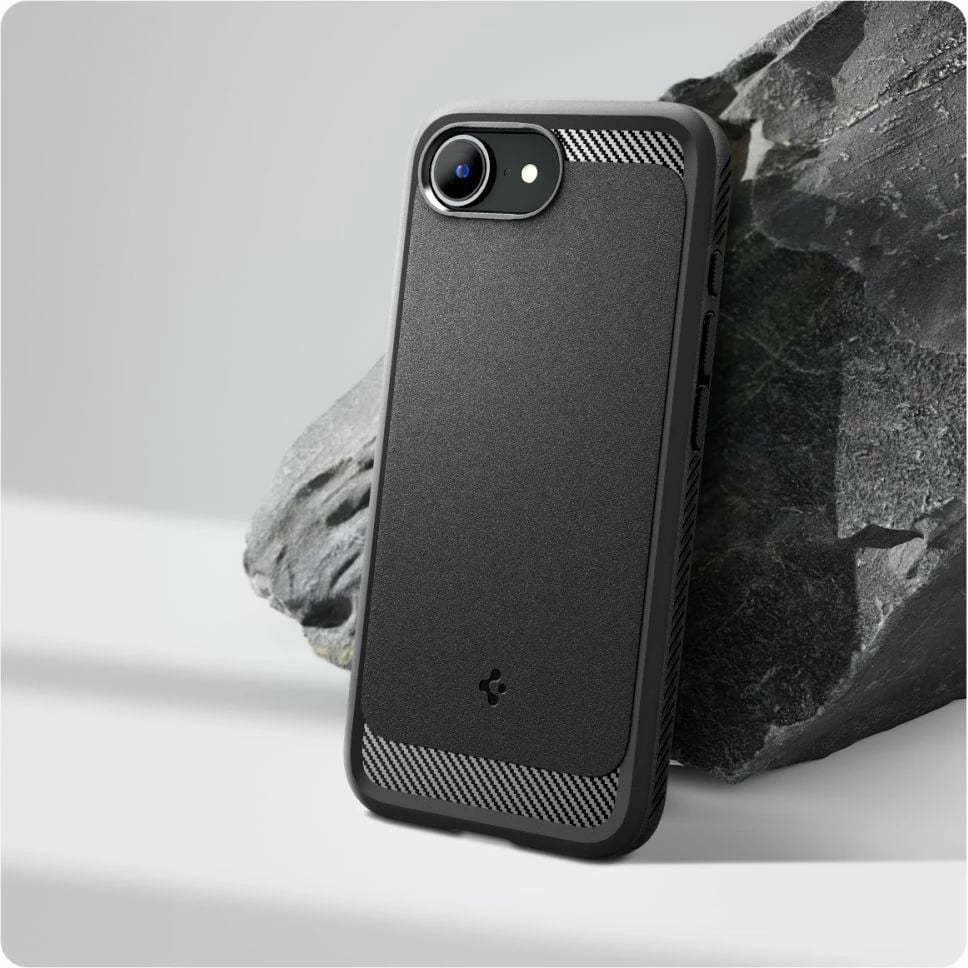 Mbështjellës Spigen Rugged Armor MagSafe për iPhone 16e, i zi