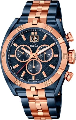 Orë dore JAGUAR J810/1 për meshkuj, rozë gold dhe e zezë