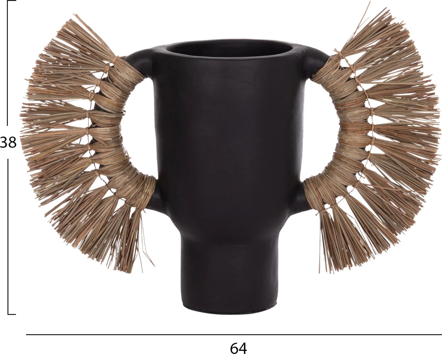 Vazo dekorative tavoline ALICA, terrakotë e zezë, me bar, FH4668.01L, 64x22x38cm Vazo dekorative tavoline ALICA, terrakotë e zezë, me bar, FH4668.01L, 64x22x38cm