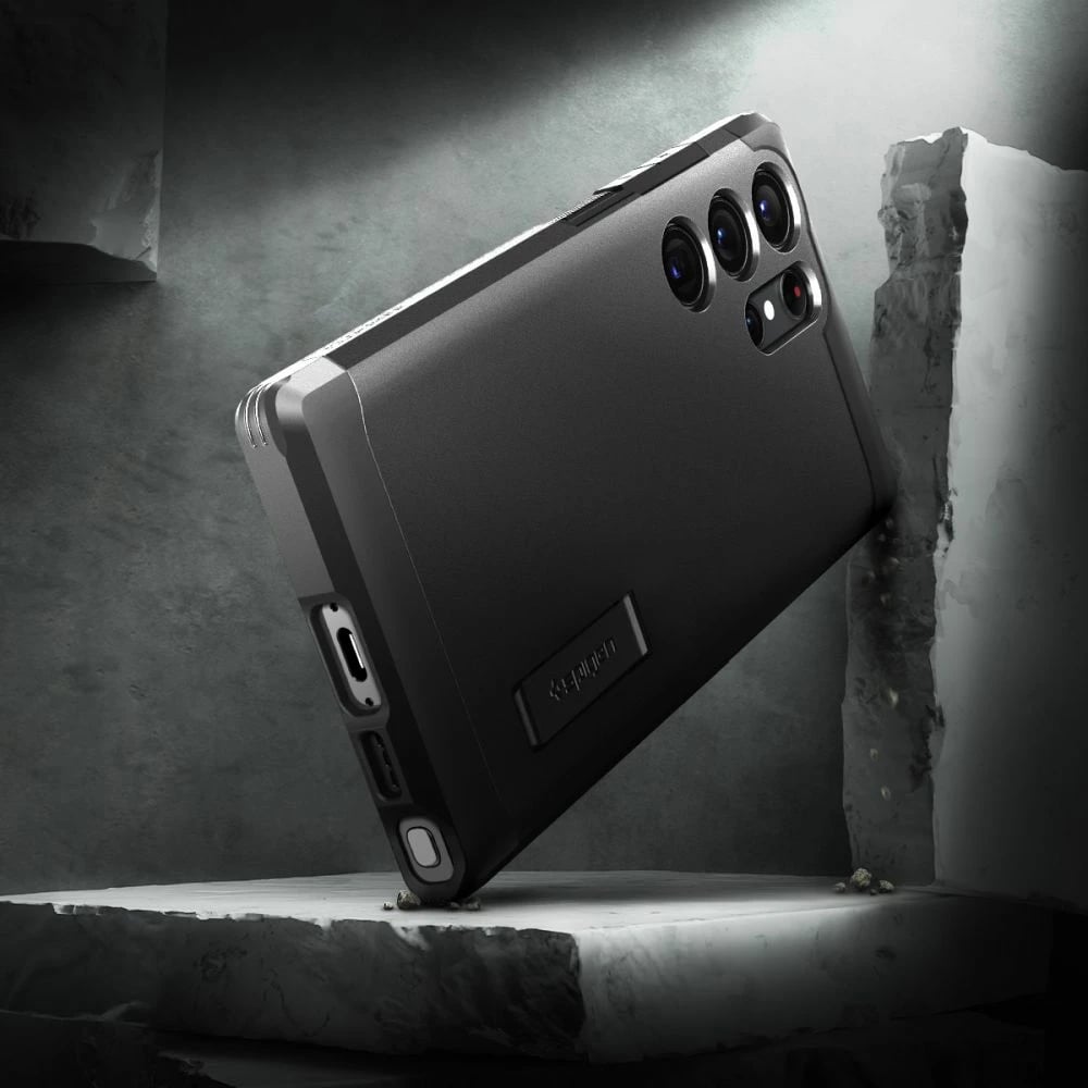 Mbështjellës Spigen Tough Armor për Samsung Galaxy S23 Ultra, i zi Mbështjellës Spigen Tough Armor për Samsung Galaxy S23 Ultra, i zi
