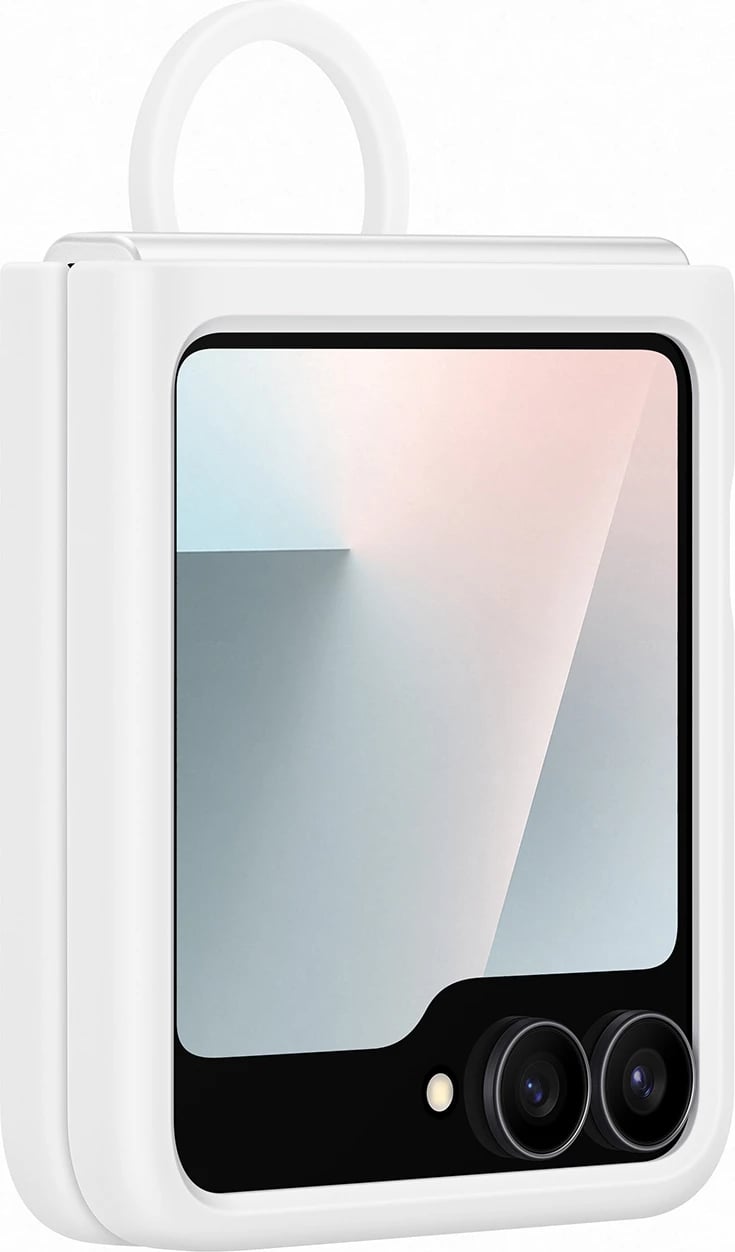 Mbështjellës silikon Samsung Galaxy Z Flip7 FE me unazë, Bardhë