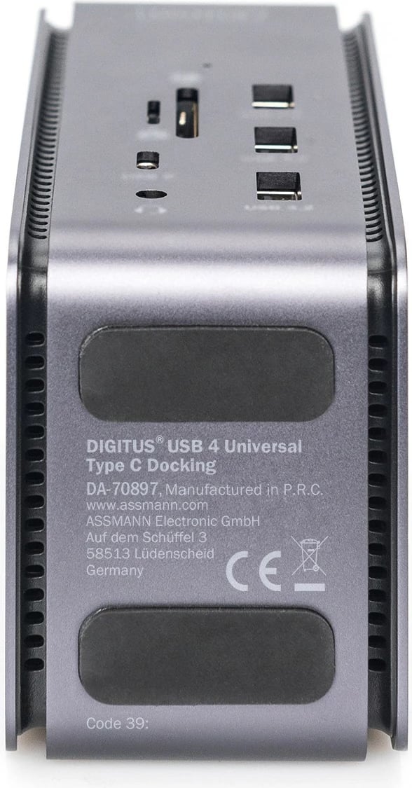 Stacion dokimi Digitus, 1xDP, 1xHDMI, 2xUSB-C, 3xUSB3.2, 3xUSB2.0, 2xLexues kartelash, 1xAudio, 1xRJ45, zi