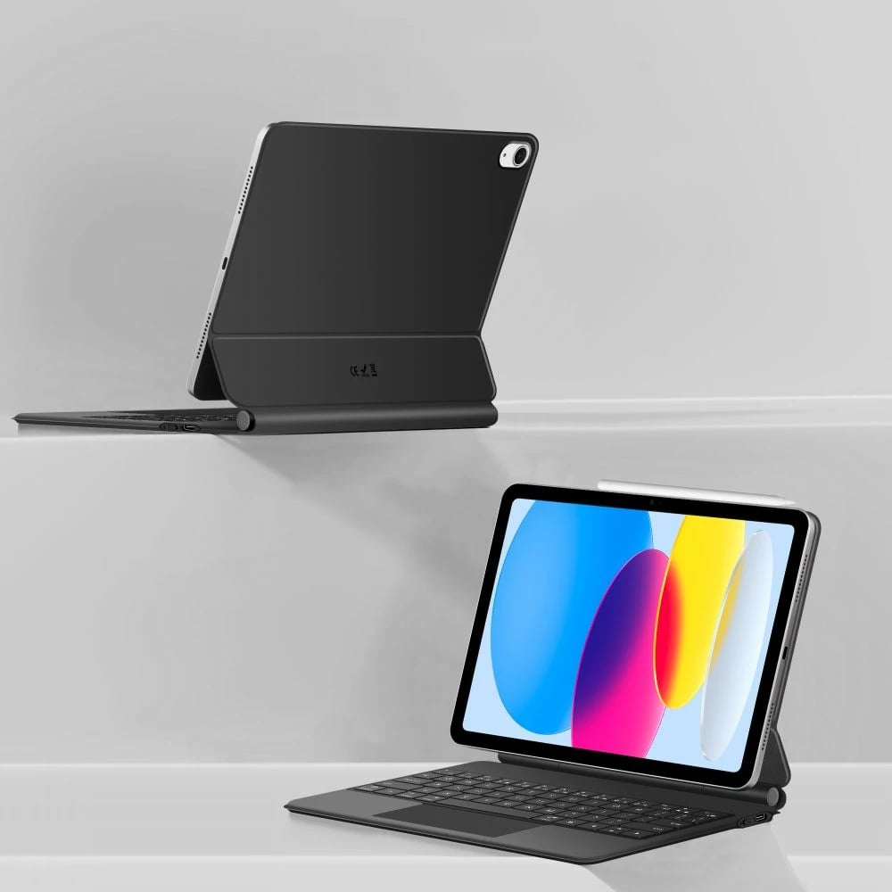 Mbështjellës me tastierë Tech-Protect SmartCase Magnetic për iPad 10.9" 2022 / iPad 11" 2025, e zezë