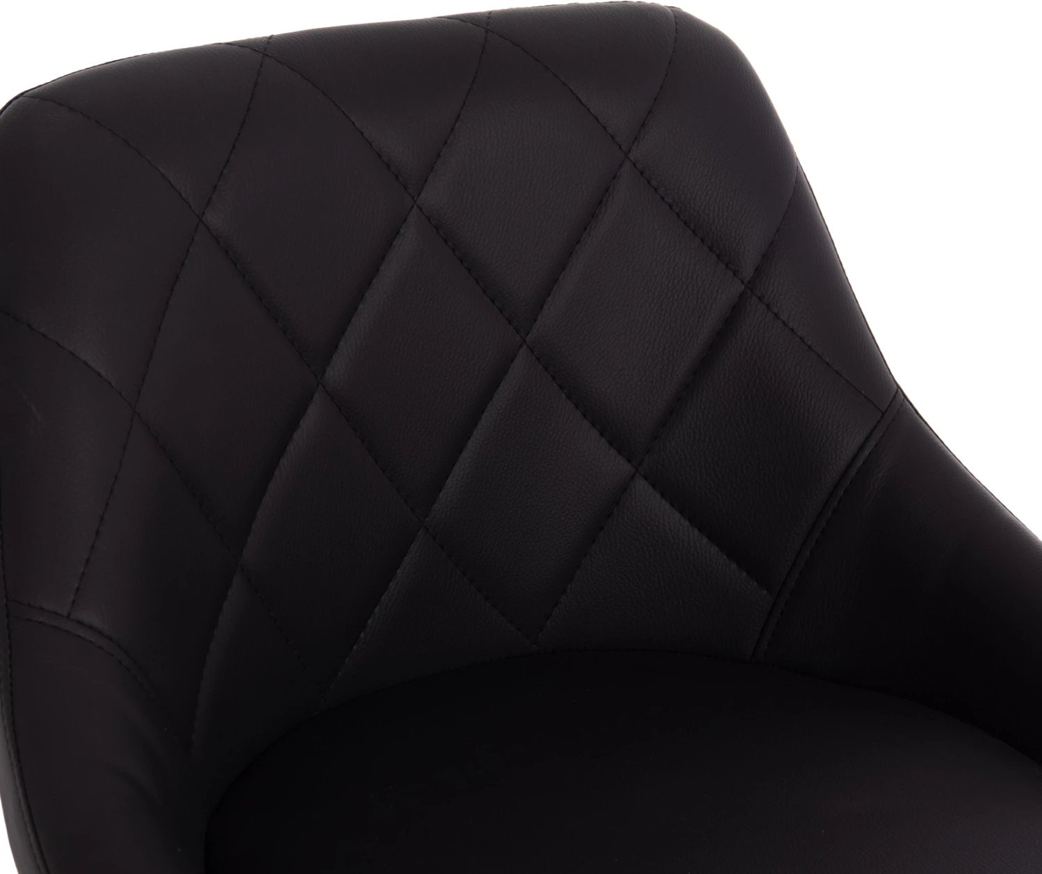 Karrige për bar ROSE, bazë dhe sustë kromi, lëkurë PU e zezë, 48x45x105cm, set prej 2 copash