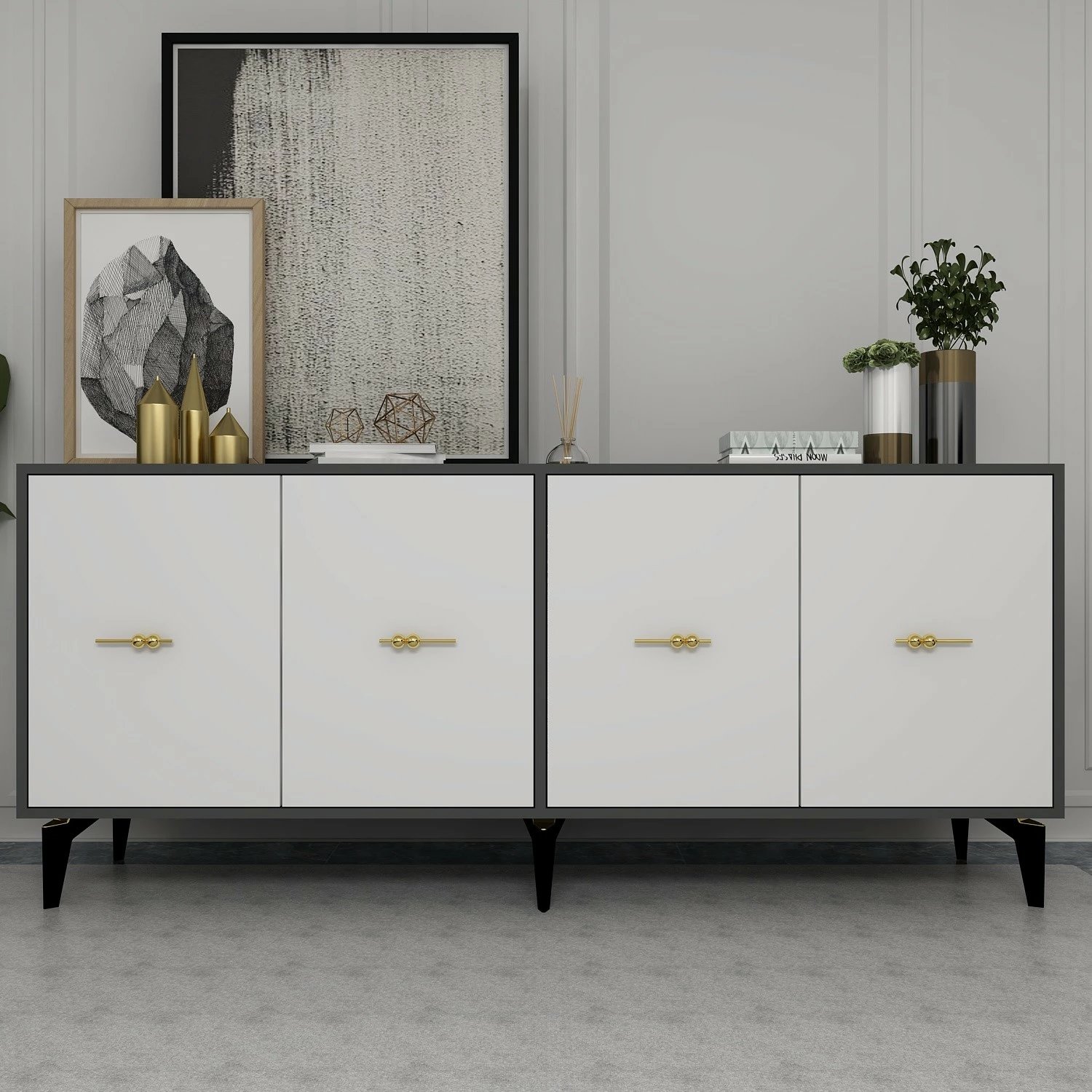 Konsol Skye Decor, sinta, antracit, e bardhë