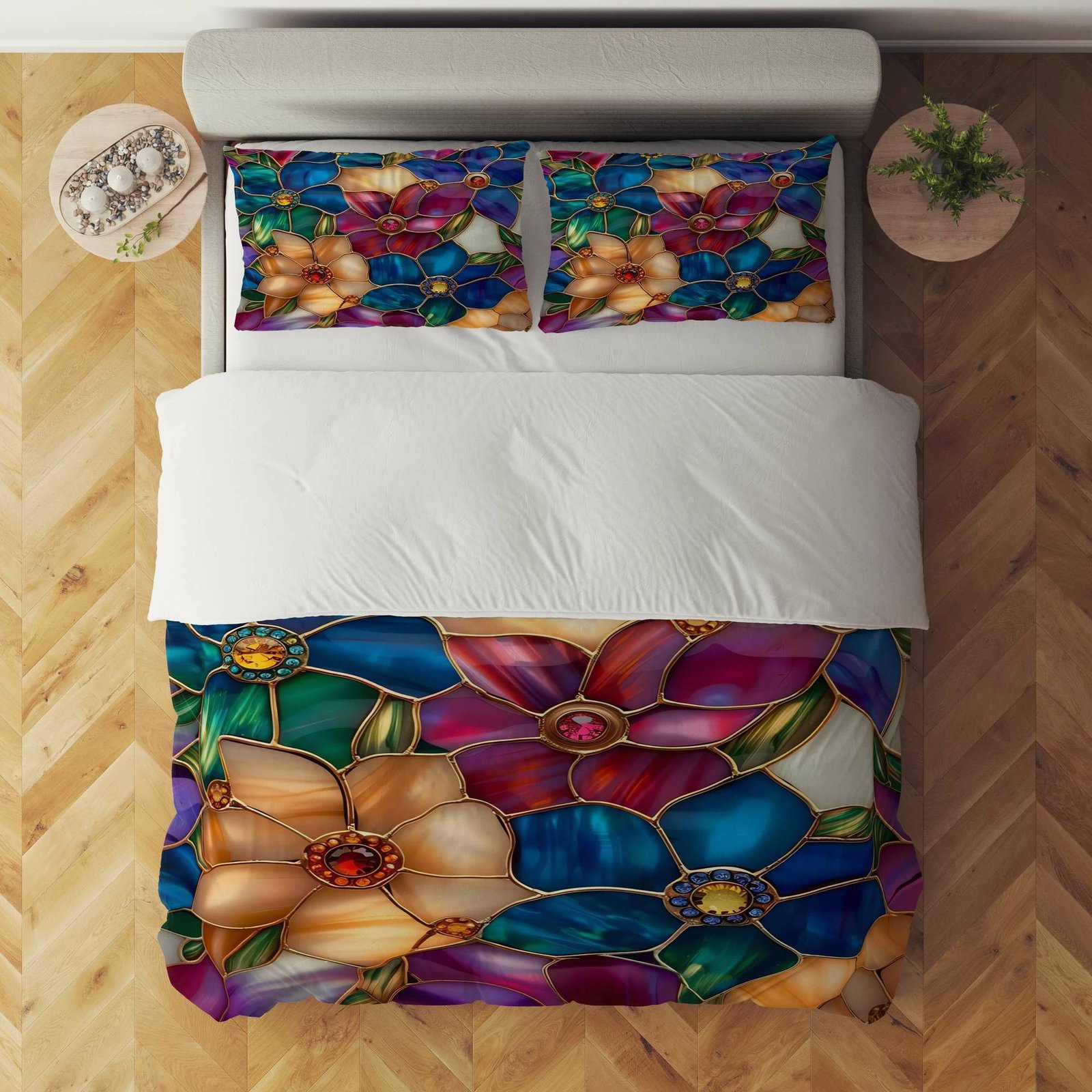 Set mbulesë jorgani për teke, shumëngjyrëshe, L'essentiel, FLW_DVT25-33