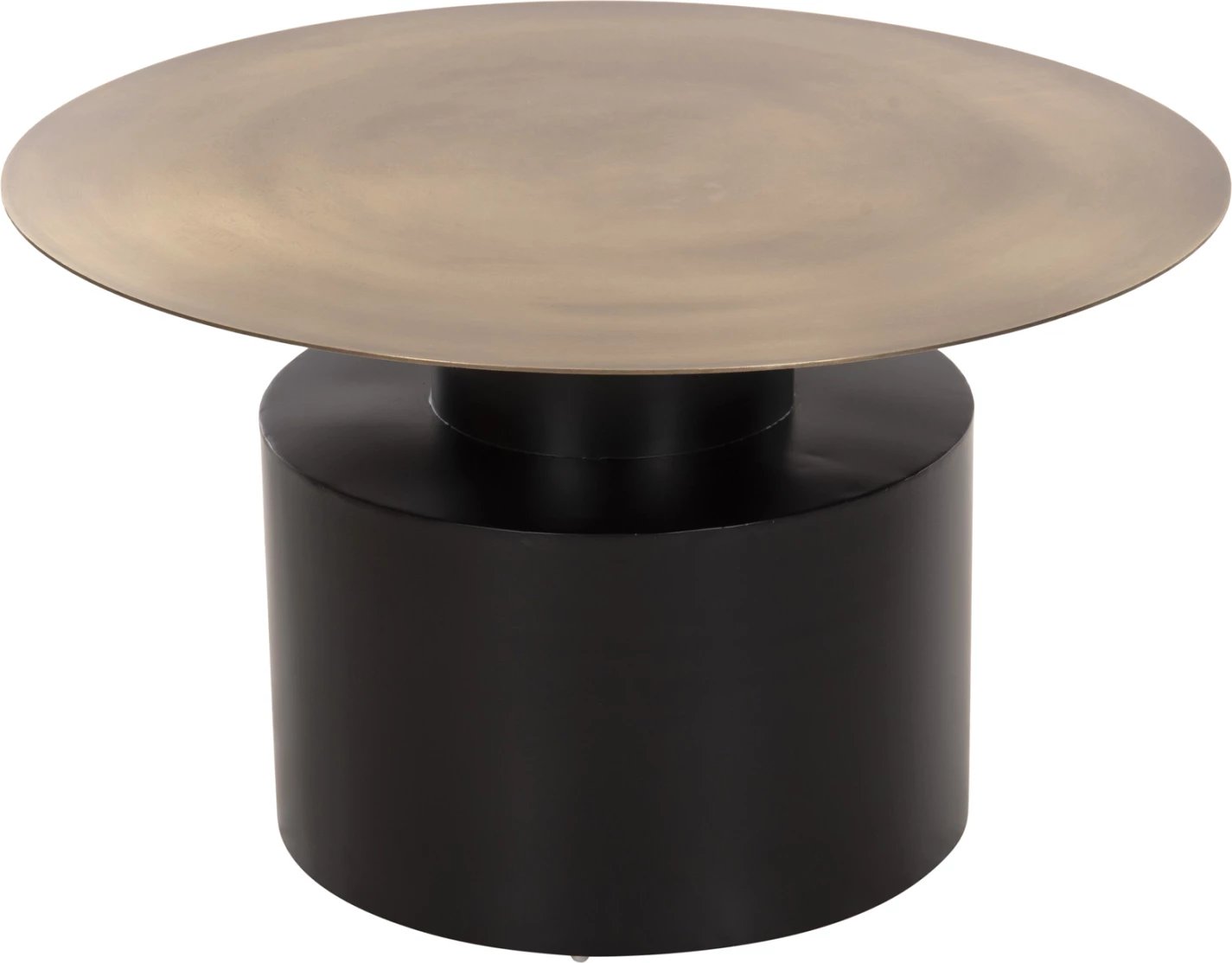 Tavolinë kafeje CUTTY FH9722 metalike, ngjyrë e zezë dhe bronz antik, Φ76x45.5H cm