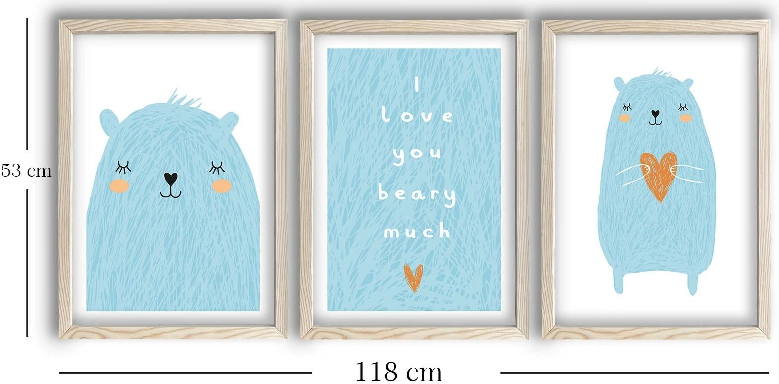 Pikturë dekorative me kornizë MDF (3 copë), Wallity, 3P3853KCT-003