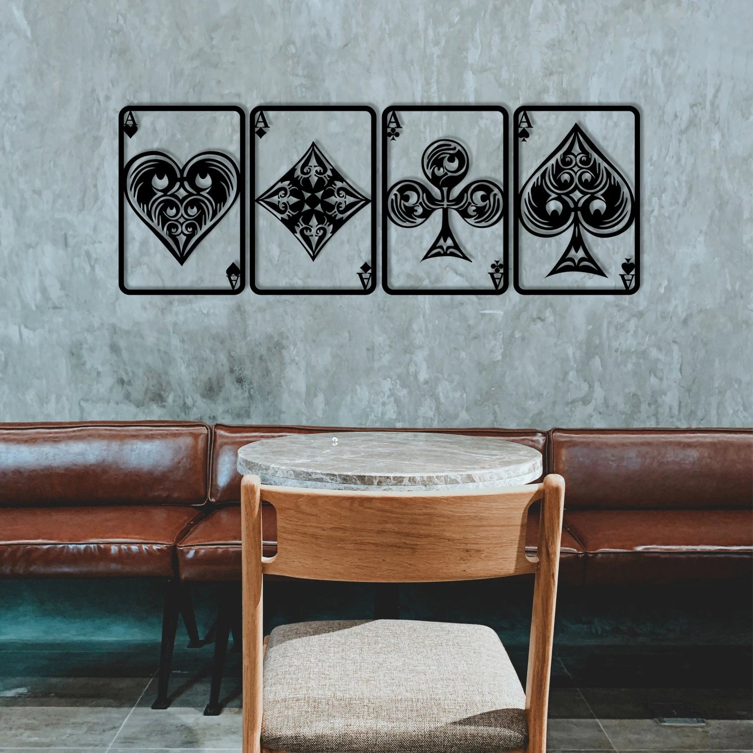 Aksesor dekorativ metalik për mur Wallity, Bedbin, ngjyrë e zezë, 110x40cm