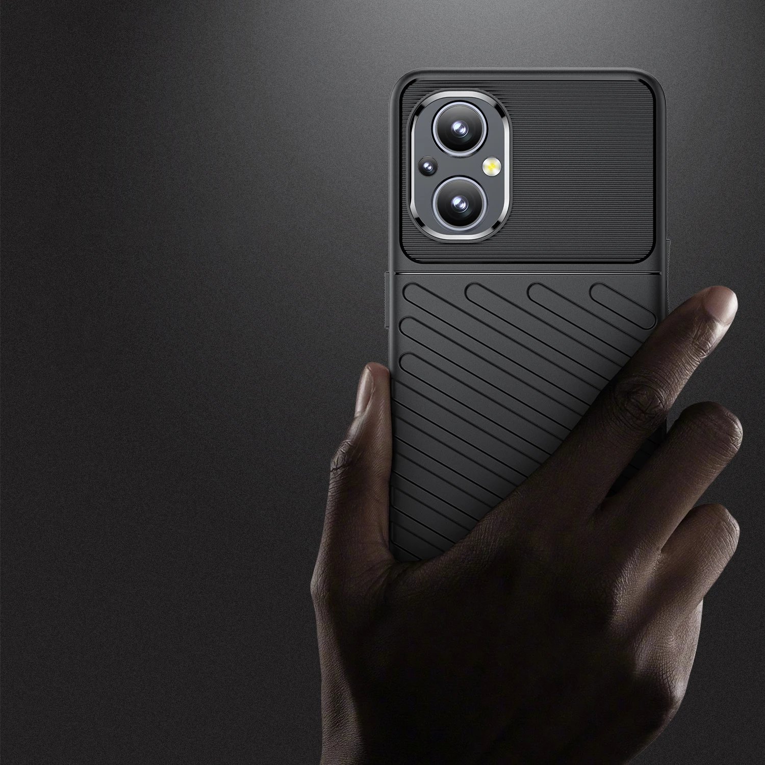 Mbështjellës Hurtel Thunder Case për OnePlus Nord N20 5G, i zi