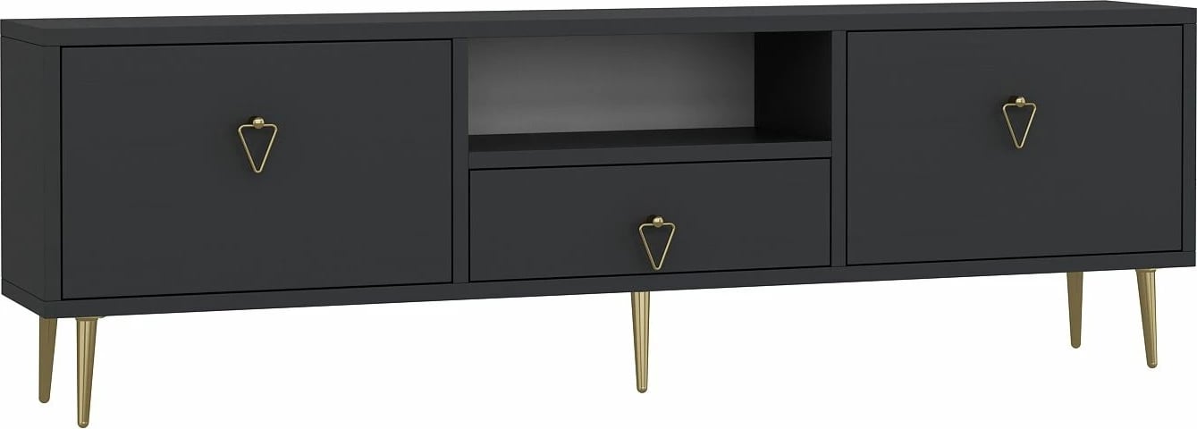 Komodë për TV, ngjyrë antracit dhe ari, Skye Decor, 1306-DROP-1