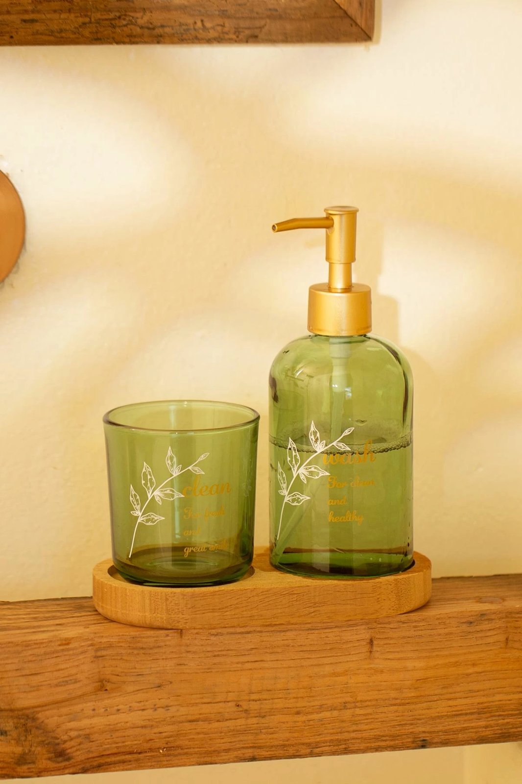 Set banjoje prej qelqi, 3 pjesë, ngjyrë e gjelbër, Mijolnir, Viola