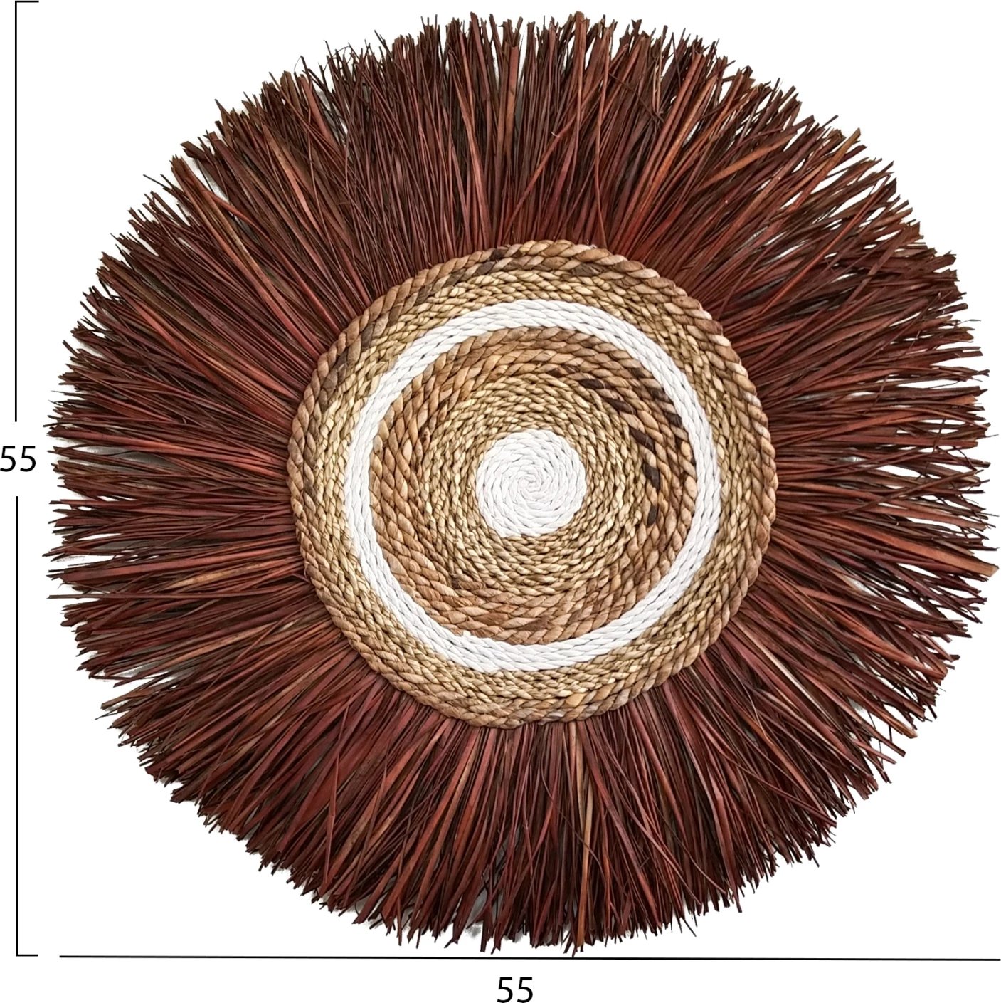 Dekor muri i rrumbullakët prej bari dhe lëvore bananeje 55x3x55Hcm.FH7792