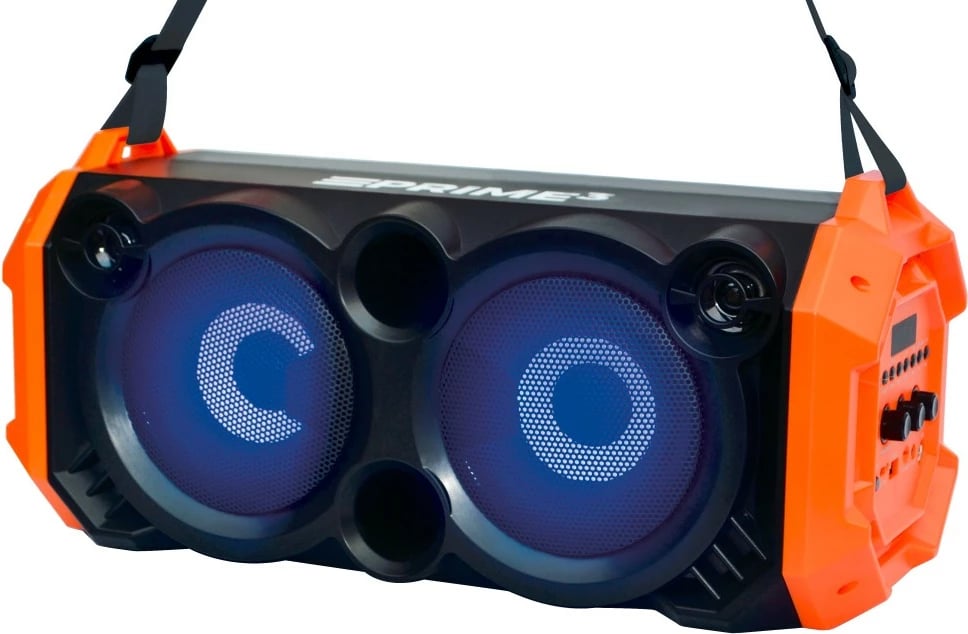 Altoparlant portativ PRIME3 APS31 me Bluetooth dhe karaoke, 100W, i zi/portokalli