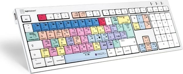 Tastierë LogicKeyboard Adobe Premiere Pro CC ALBA DE për Mac, e bardhë, me shkurtesa të ngjyrosura