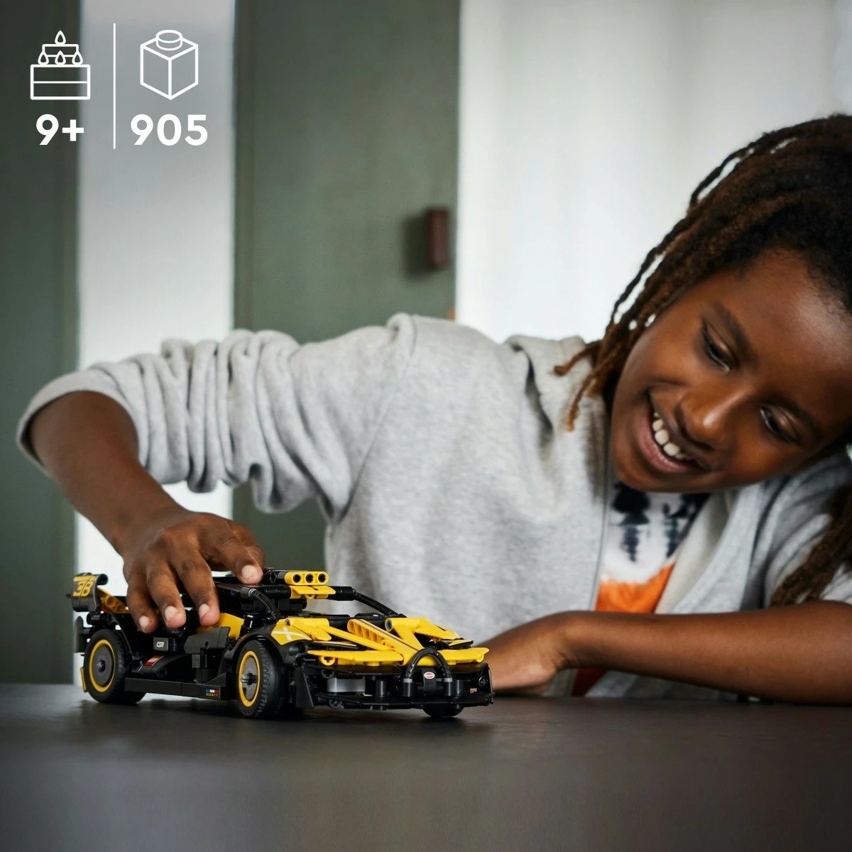 Set ndërtimi LEGO Technic Bugatti Bolide 42151, 905 pjesë, e verdhë/zezë