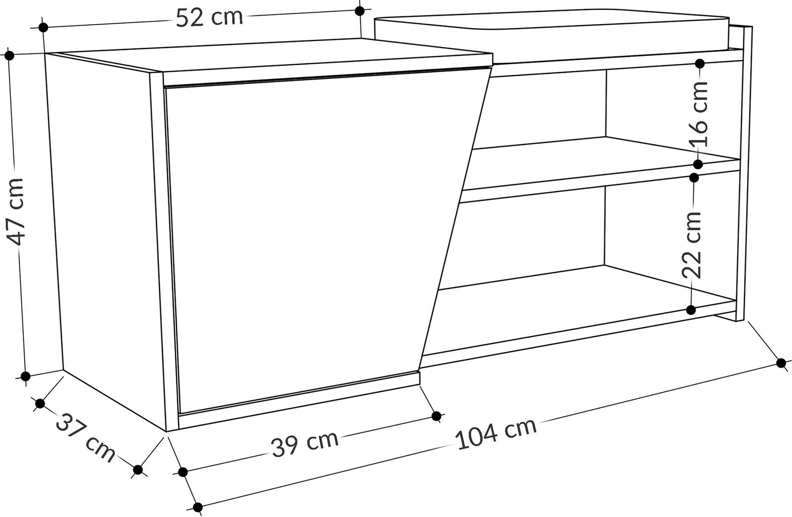 Dollap këpucësh Skye Decor, Fiona, ngjyrë lisi