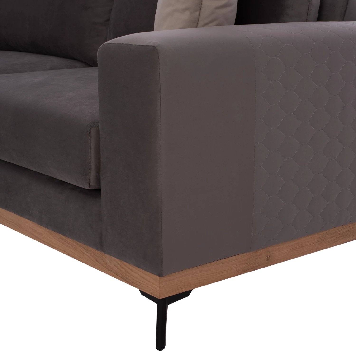 MESINA corner sofa, gray, high leg, 2pcs, left corner, stain-resistant and water-repellent fabric