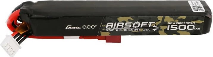 Bateri LiPo Gens ace GEA15003S25D 1500mAh 11.1V me T Plug për airsoft Bateri LiPo Gens ace GEA15003S25D 1500mAh 11.1V me T Plug për airsoft