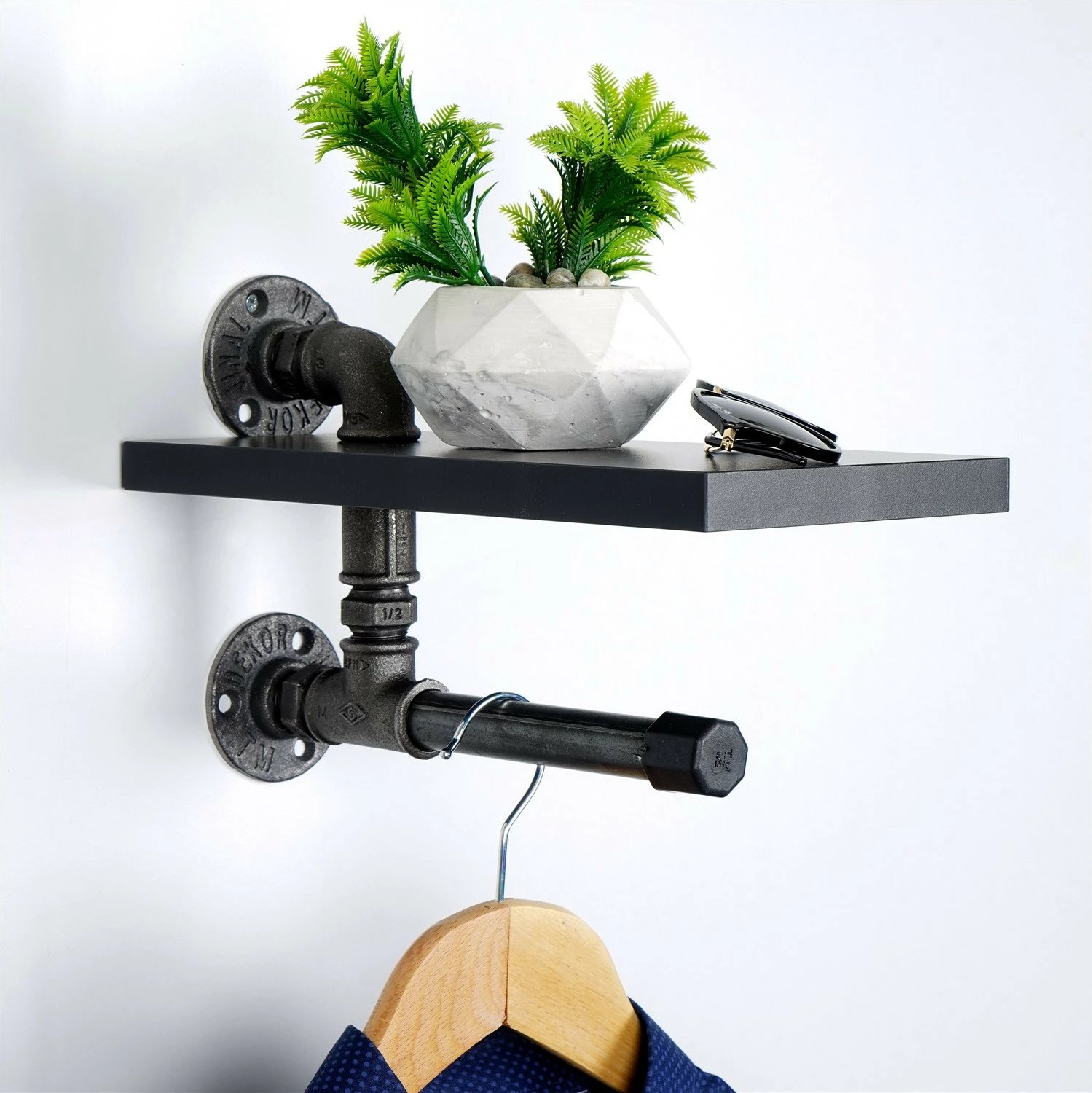 Raft muri Pipe, ngjyrë e zezë, BORURAF238