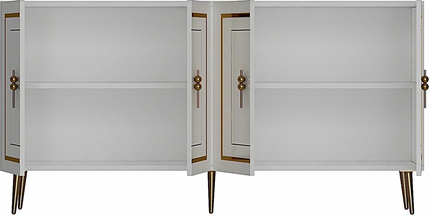 Konsolë moderne, e bardhë dhe e artë, Skye Decor, Piero KB150