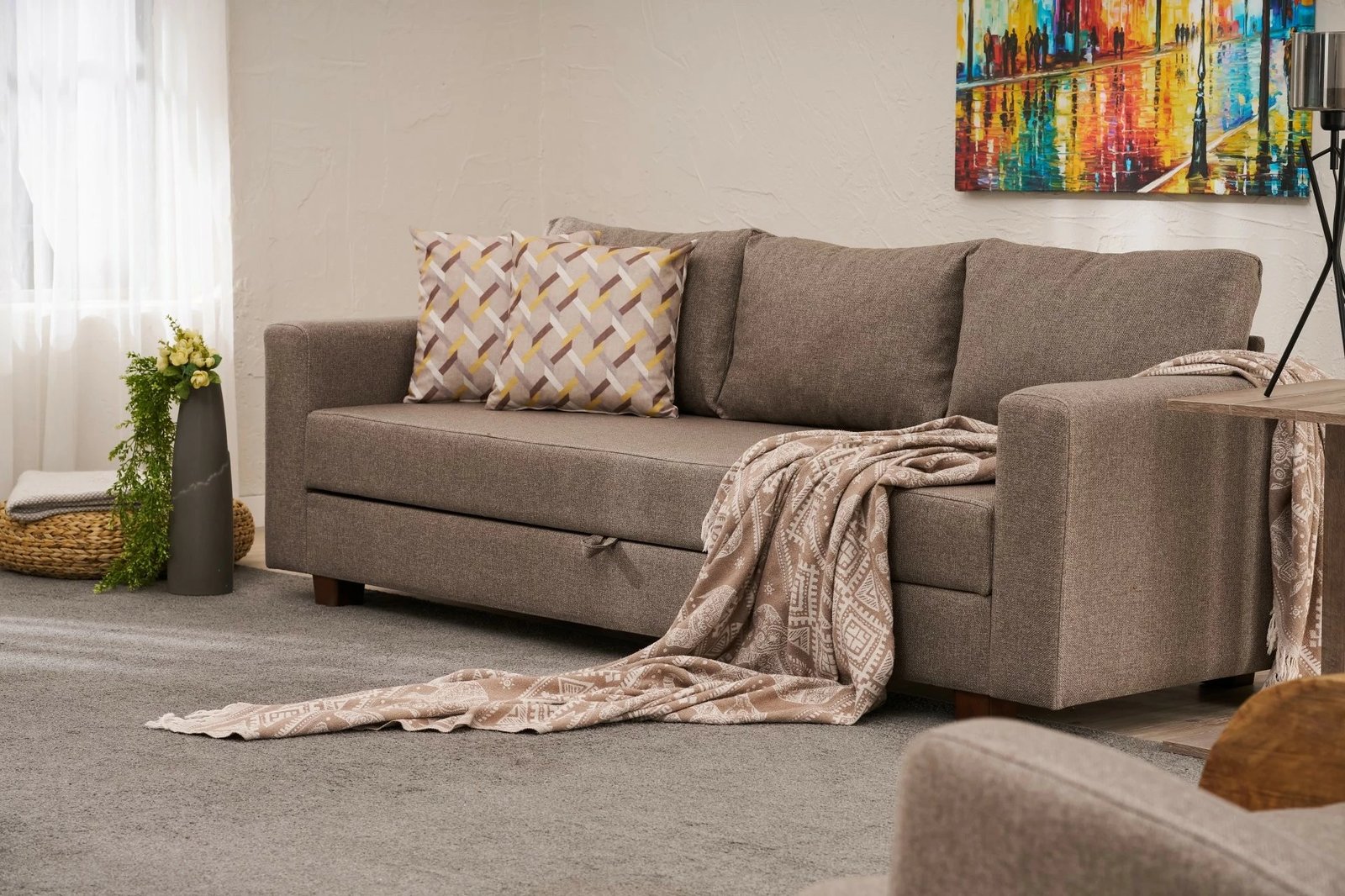 Divan-krevat treshe, ngjyrë kafe, Atelier del Sofa, Aly Arzilla