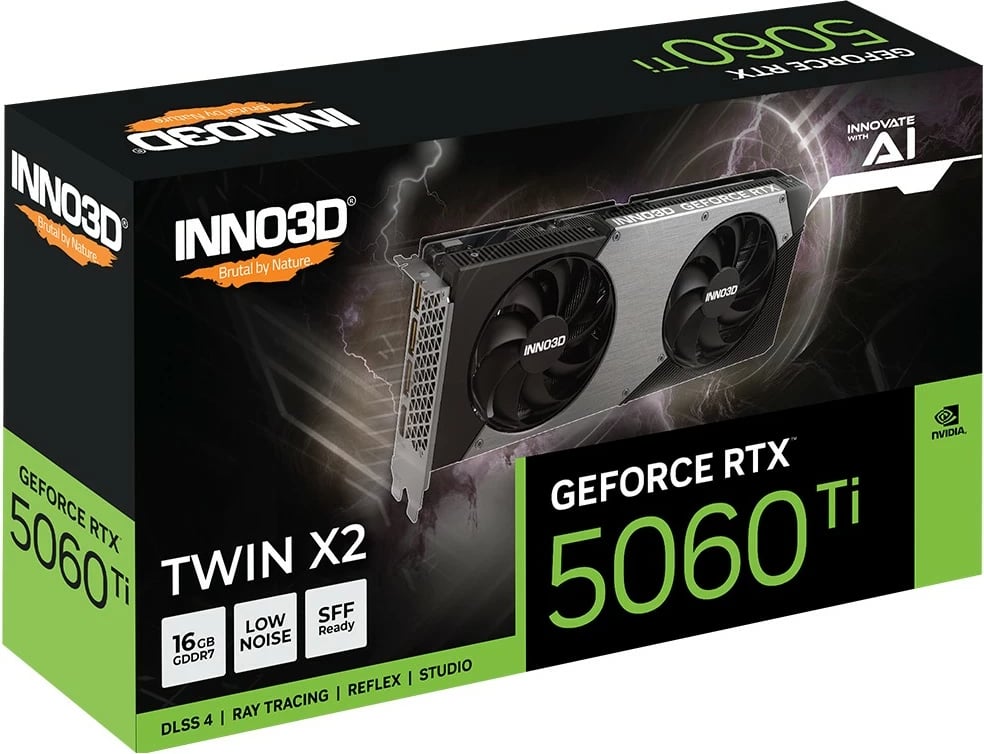 Kartelë grafike Inno3D RTX 5060 Ti Twin X2, 16GB GDDR7, e zezë