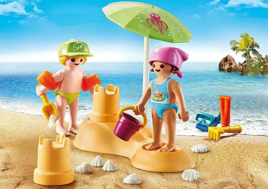 Set figurina Playmobil Special Plus 71581, fëmijë dhe kështjellë rëre, 26 pjesë